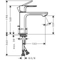 Hansgrohe Rebris S mosdócsaptelep 110 CoolStart, automata lefolyógarnitúrával, fekete