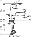 Hansgrohe Logis 70 mosdócsaptelep, automata leeresztővel, fekete 71070670