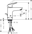 Hansgrohe Logis 100 mosdócsaptelep, automata leeresztővel, fekete 71100670