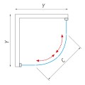 Roltechnik Project Line Albis 80x80 cm íves zuhanykabin, tolóajtókkal