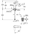 Grohe Cubeo mosdócsaptelep M méret, click-clack leeresztővel, króm 1017570000