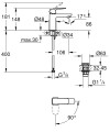 Grohe Cubeo mosdócsaptelep, energiatakarékos, S méret, click-clack leeresztővel, króm 101732000
