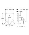 Grohe Cubeo falsík alatti 2 funkciós zuhanycsap, belső egység nélkül, króm 1017780000