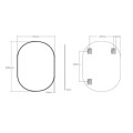 Coycama Soul Black ovális, elforgatható tükör 55x80 cm
