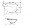 Cersanit Gamma 630x470mm ovális  beépíthető mosdó