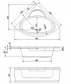Kolpa San Royal 130x130 cm akril beépíthető sarokkád