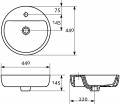 Cersanit Caspia Ring 44 kerek mosdó 44x44 cm