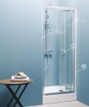 Kolpa San Luna TVZ-S 80 cm harmonikaajtós zuhanyajtó, ezüst profil, átlátszó üveg