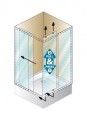 Kolpa San SQ Line TKK 100x100 cm szögletes zuhanykabin ezüst kerettel, chinchilla üveggel