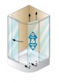 Kolpa San SQ Line TKP 90x90 cm íves zuhanykabin ezüst kerettel, átlátszó üveggel