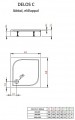 Radaway Delos C szögletes zuhanytálca 100x100 cm, levehető előlappal, lábbal és szifonnal