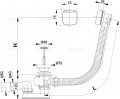 Alcaplast A51CR Automata kád le- és túlfolyó szett szifonnal, szögletes tekerőgombbal, króm K