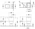 Duravit D-Code Monoblokk WC falhoz tolható,36x69,5 cm, mélyöblítésű, tartállyal együtt