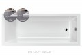 M-Acryl Sandra Slim 160x70 cm keskeny peremű, egyenes akril kád + vízszintező kádláb