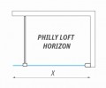 Roltechnik Philly Loft Horizon 800 Walk-in zuhanyfal, fekete elox profillal